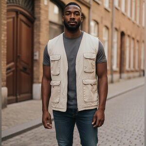 French Connection Light Beige Utility Pocket Vest

B3 0326